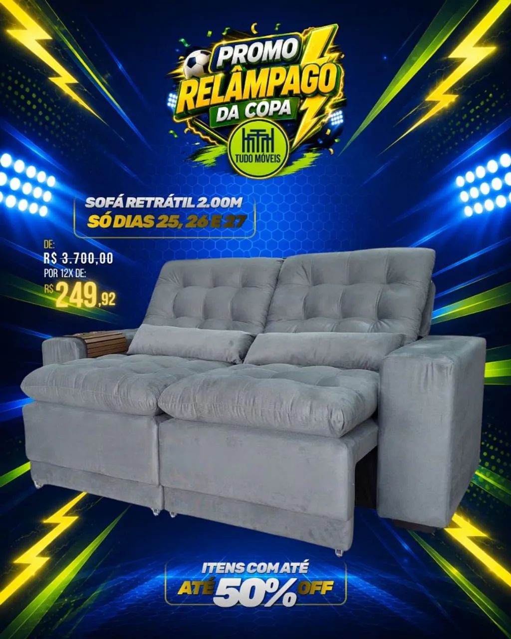 Sofá retrátil e reclinável 2.00M - Foto 2