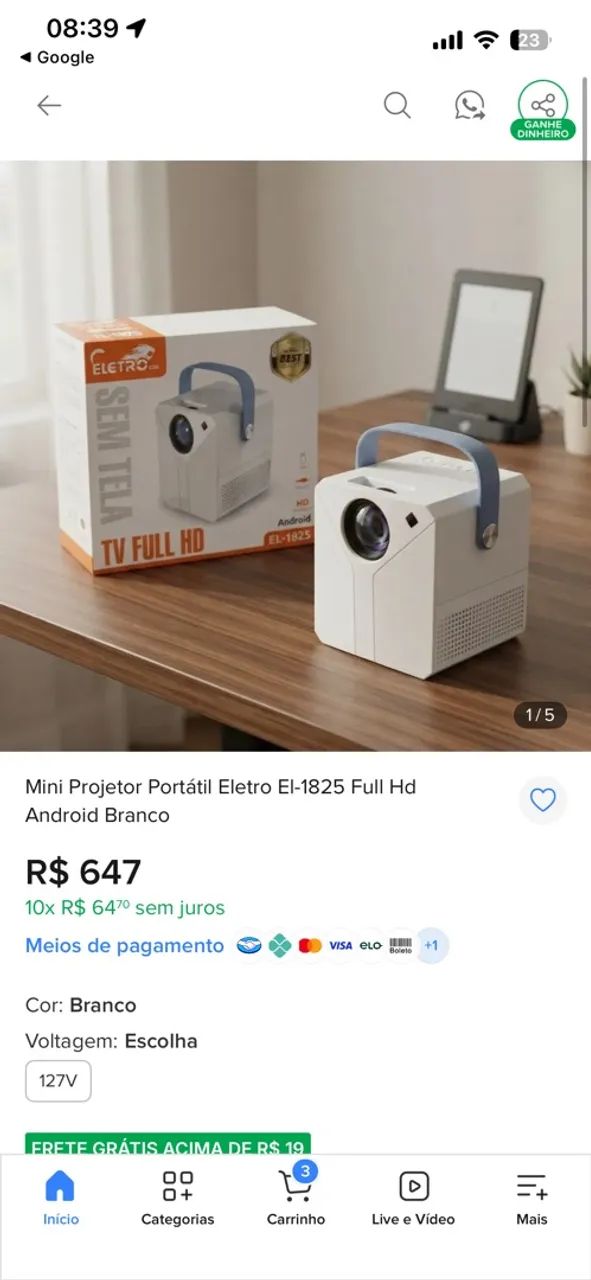 Projetor Eletromex Novo completo 
