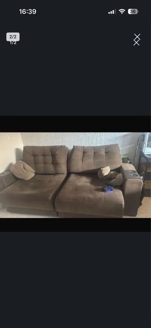 Sofá retrátil de 3 lugares 