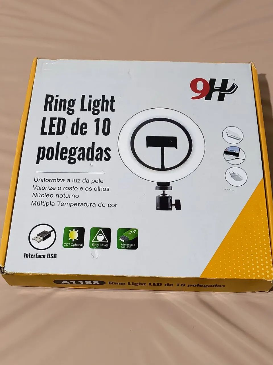 Ring light com tripé e suporte para smartphone/tablet e microfone  - Foto 2