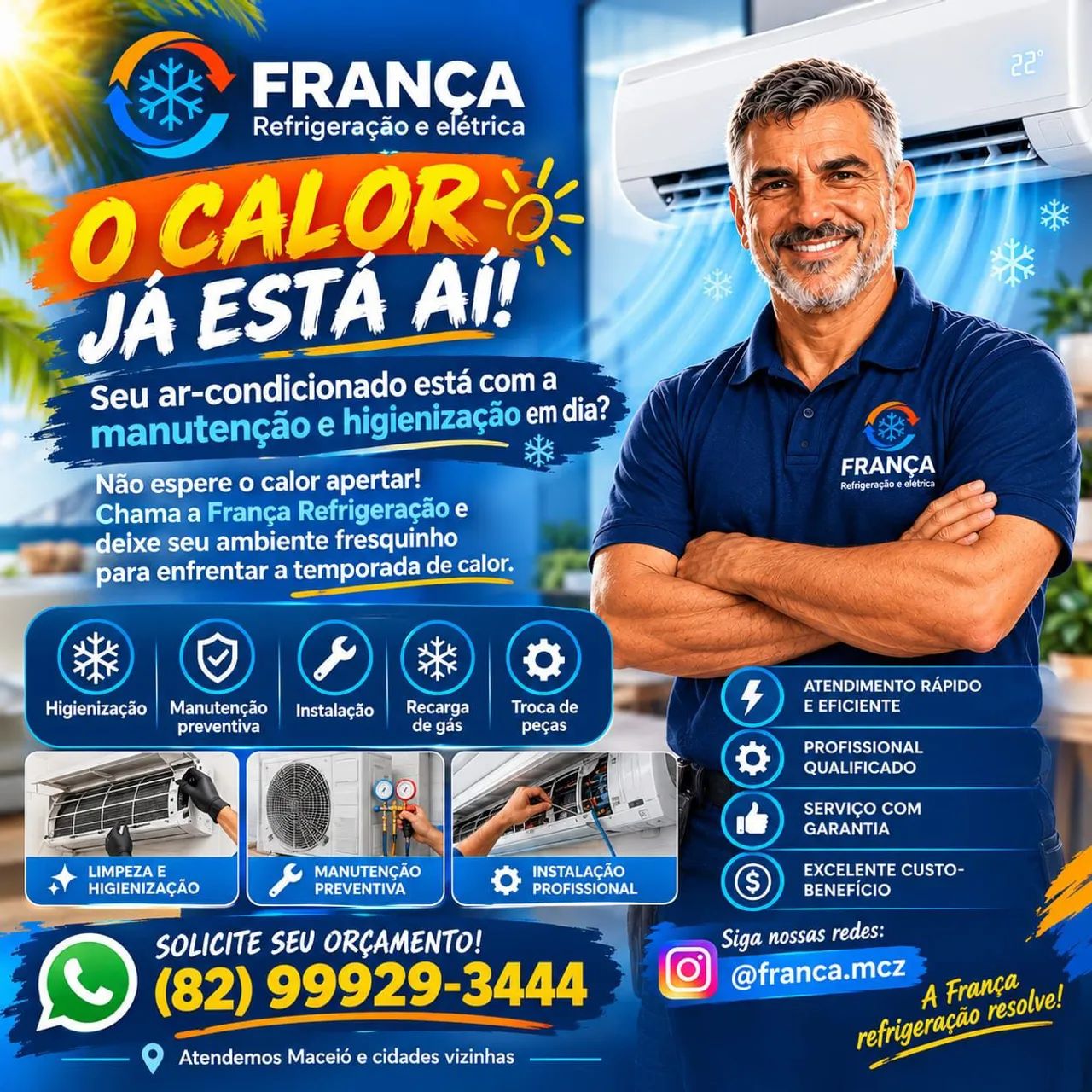 Ar condicionado instalação e limpeza