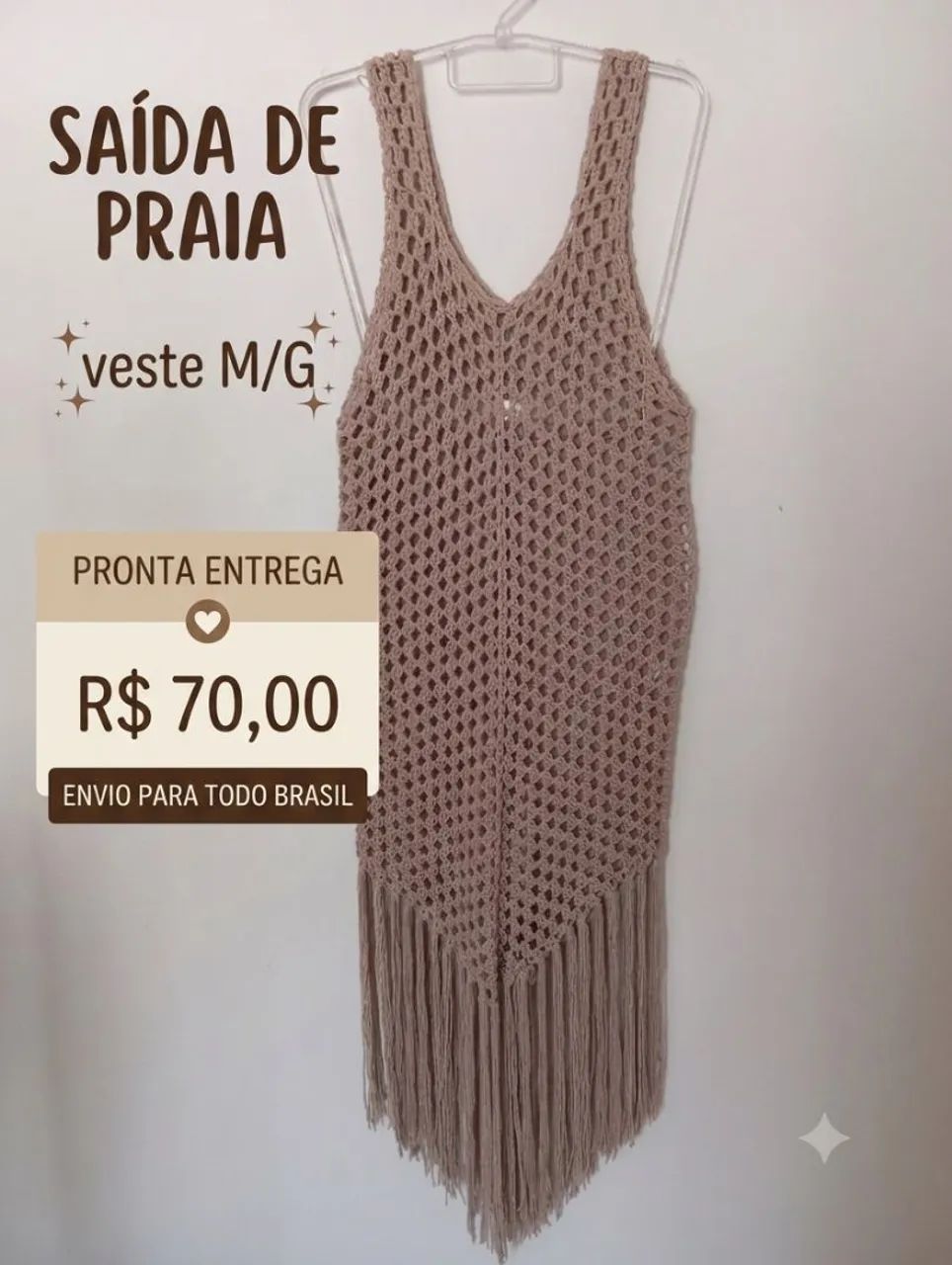 Saída de praia em crochê 