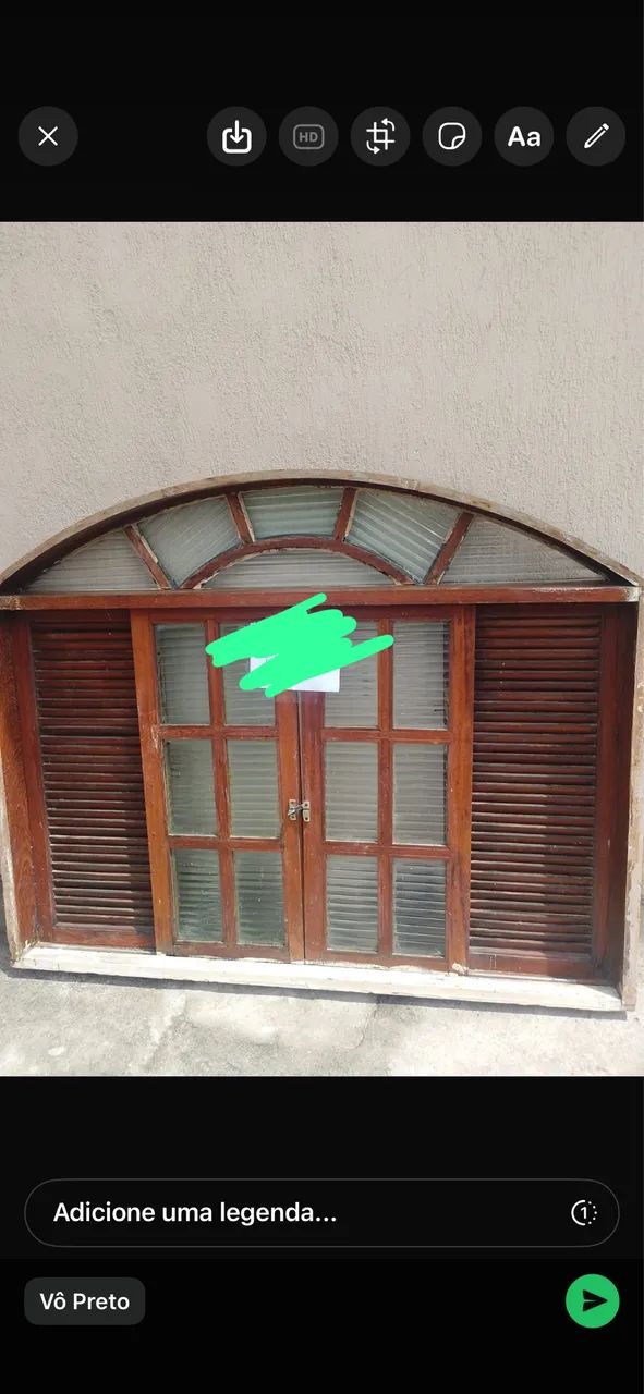 Porta e janela colonial 