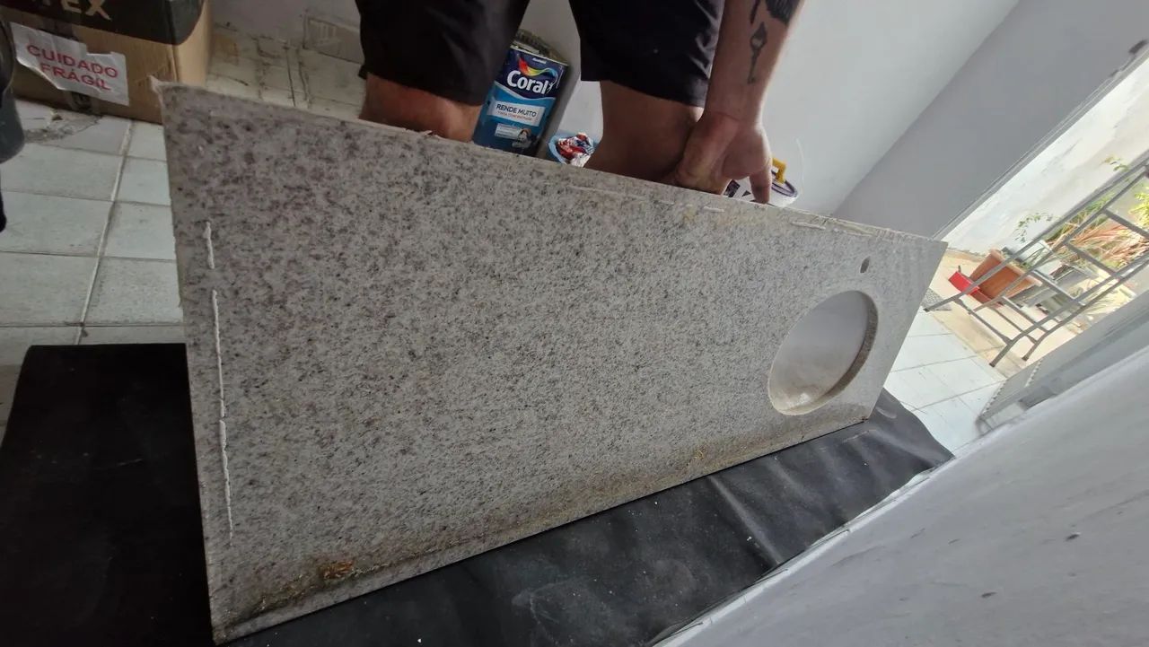 Bancada de pia de mármore com cuba  - Foto 2