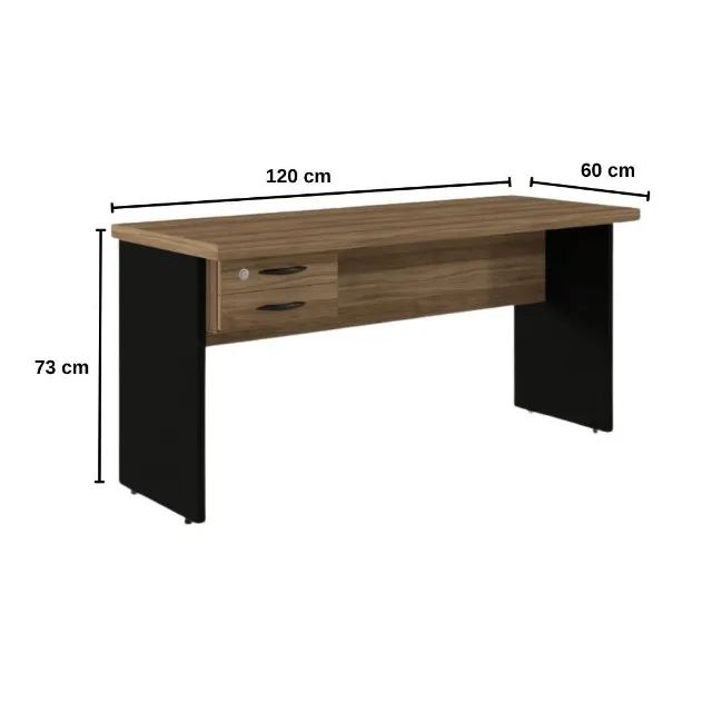 MESA ESCRIVANINHA RETA 120CM COM GAVETAS PARA ESCRITÓRIO/HOME OFFICE/ESTUDOS - Foto 3