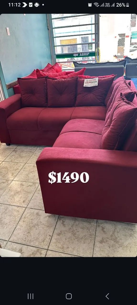 Sofá de canto Vermelho