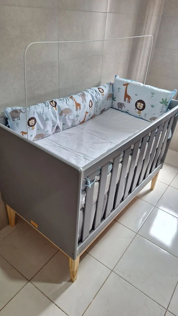Berço Americano Cinza 2x1 (Mini Cama) - Foto 2