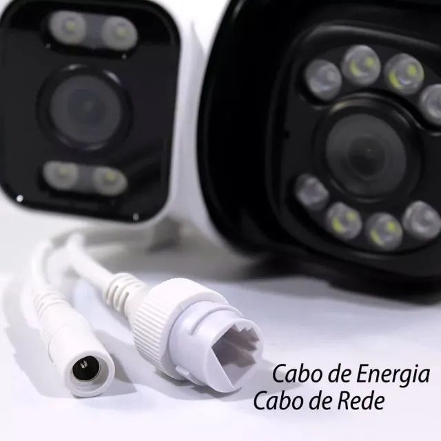 Câmera de vigilância externa com visão noturna e lentes duplas 360 graus Pronta Entrega