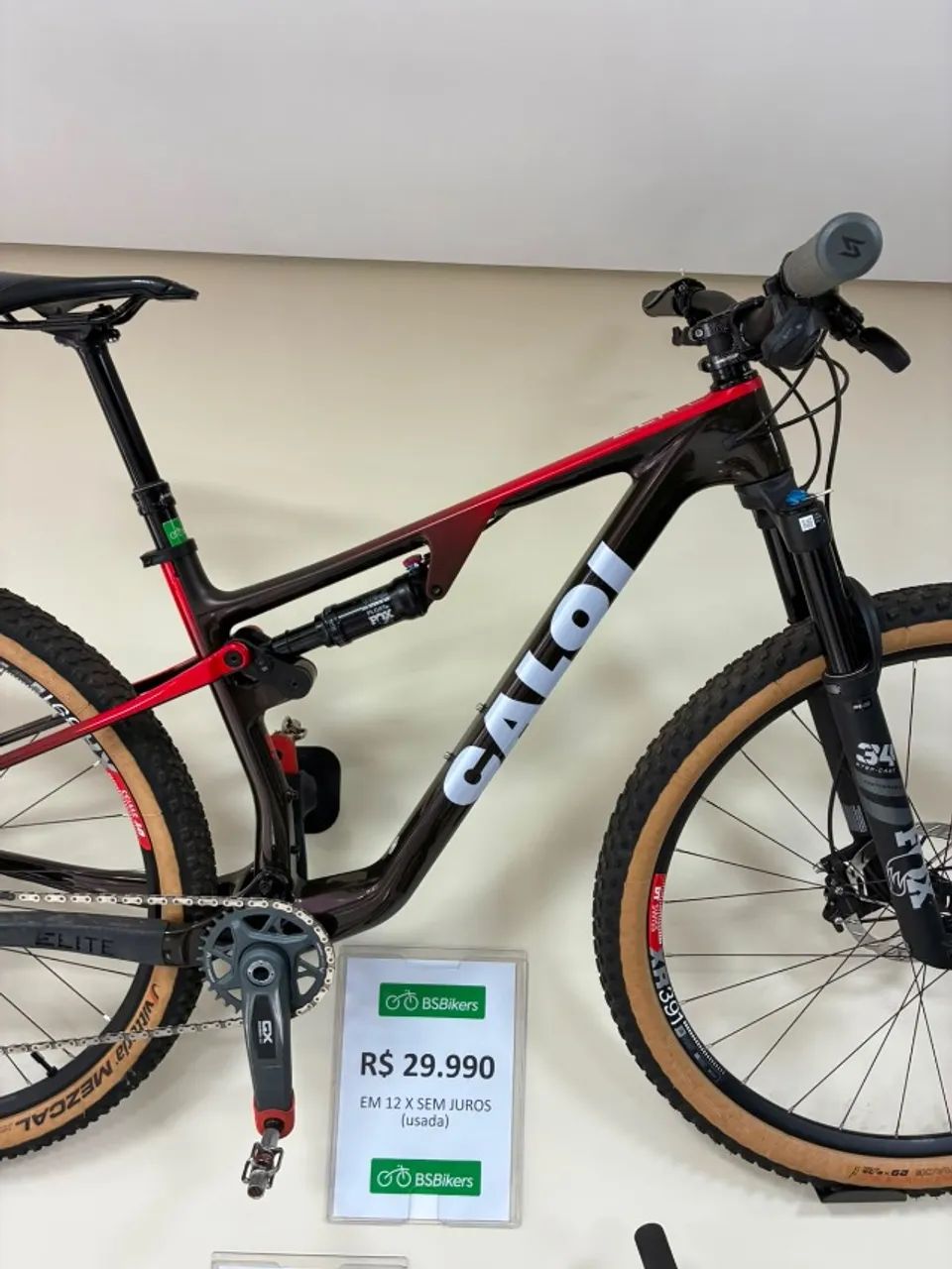 Bicicleta Caloi Elite Carbon FS Racing Carbono SRAM GX AXS T-Type 12v - Foto 2