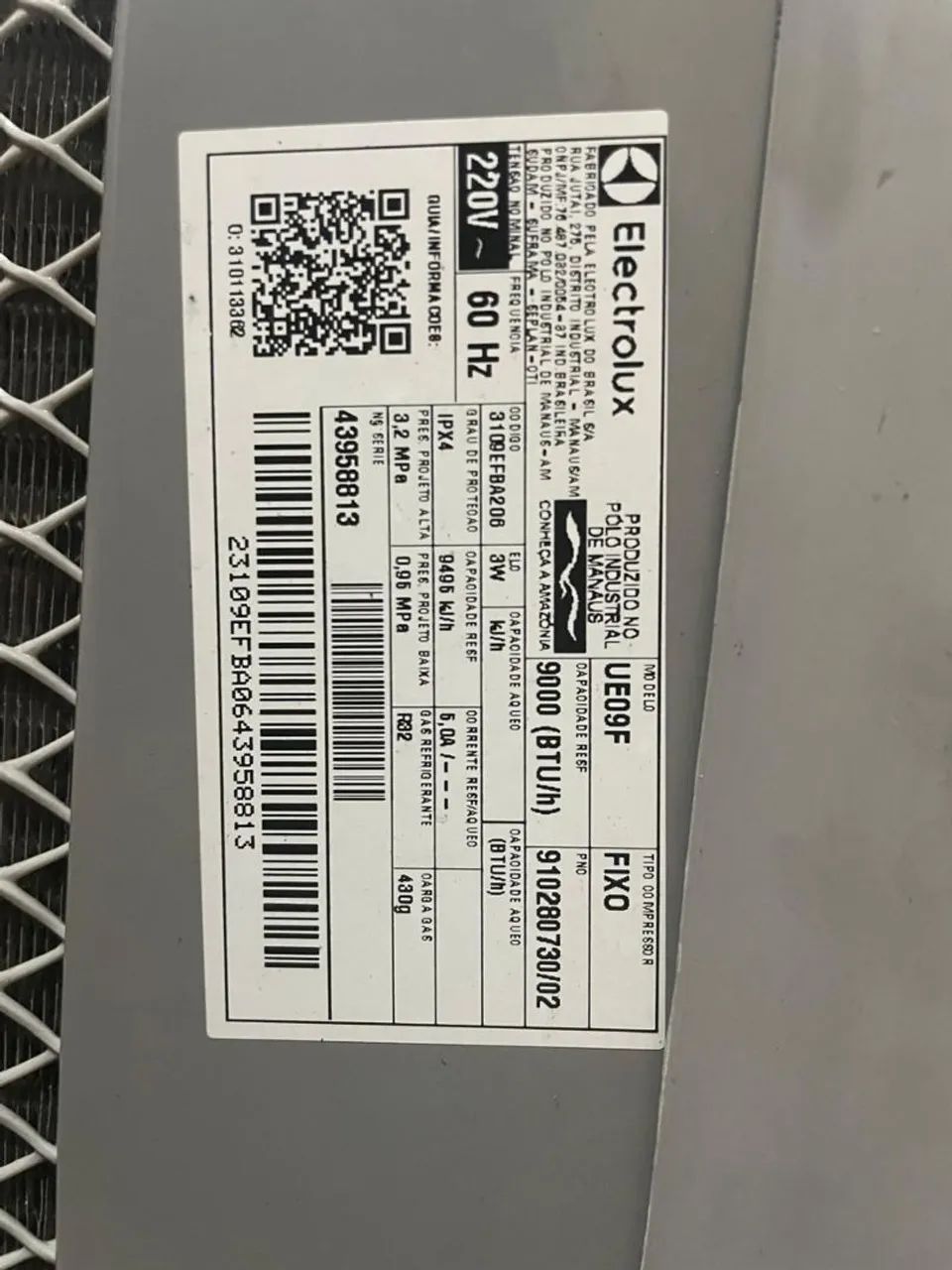 Ar condicionado 9000 BTUs Electrolux 