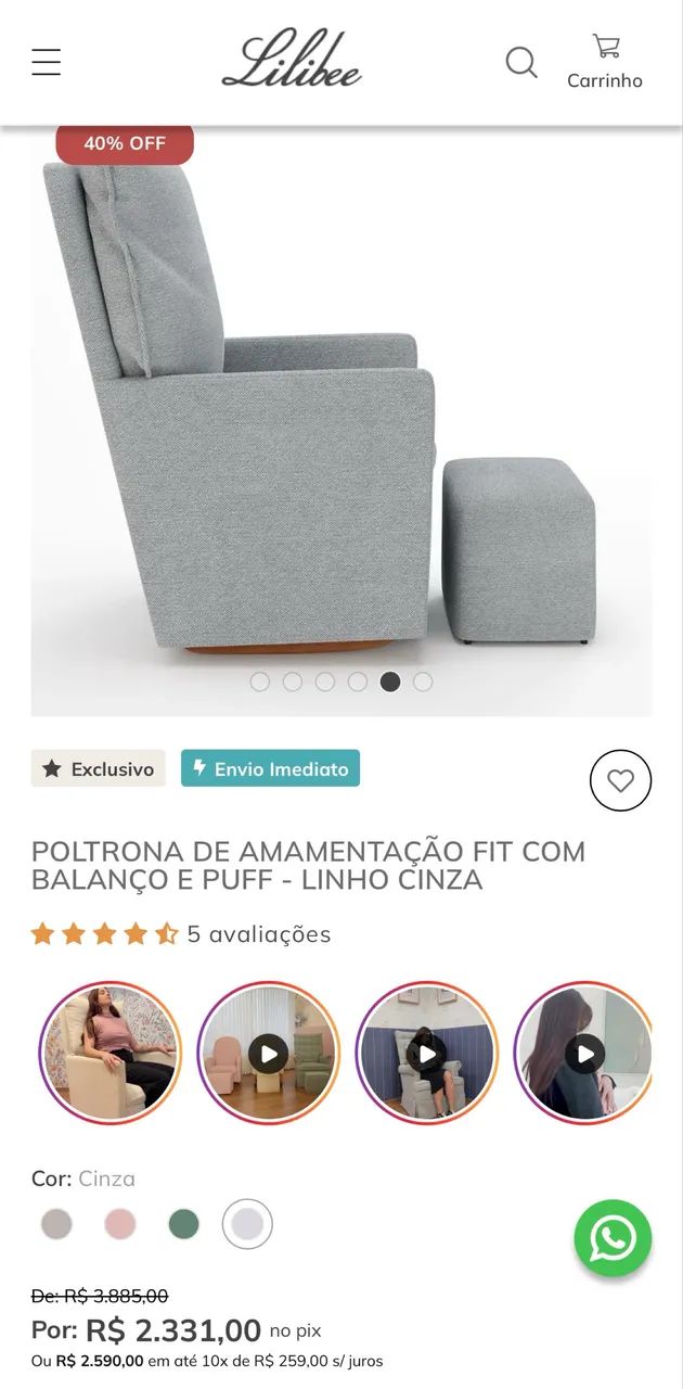 Poltrona Amamentação Lilibee - Foto 4