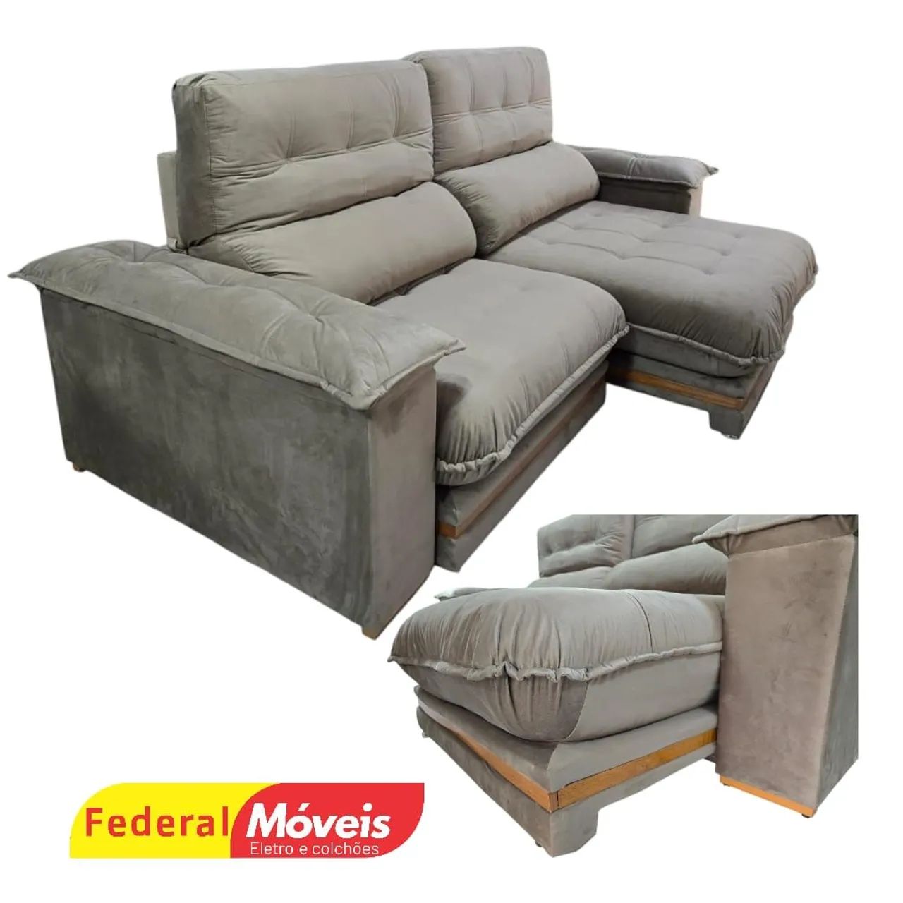 Sofá para Sala 2,50m Confortável c/ Molas Ensacadas Bom Pastor - Oferta Imperdível! - Foto 2