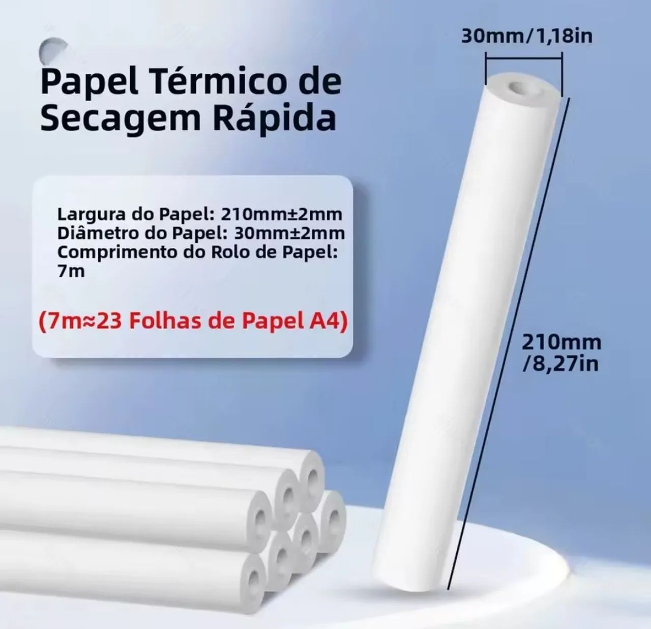 Bobina de papel térmico A4 - Foto 5