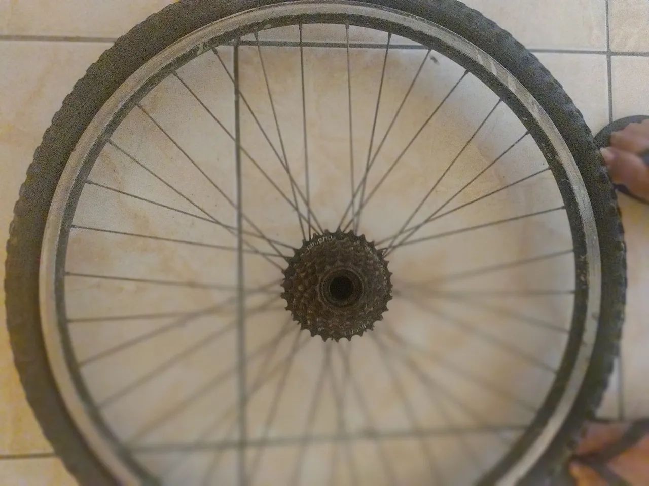 Roda yrazeira6 aro 26 com pião 7 dente Shimano  - Foto 4