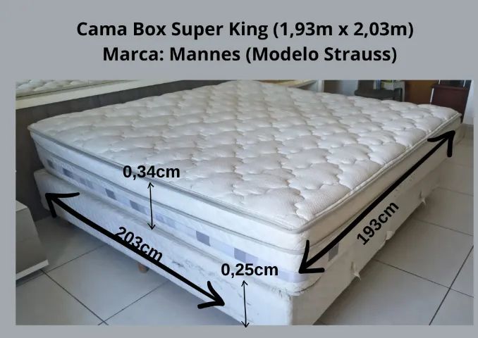 Colchão Super King Mannes Strauss - Molas Ensacadas