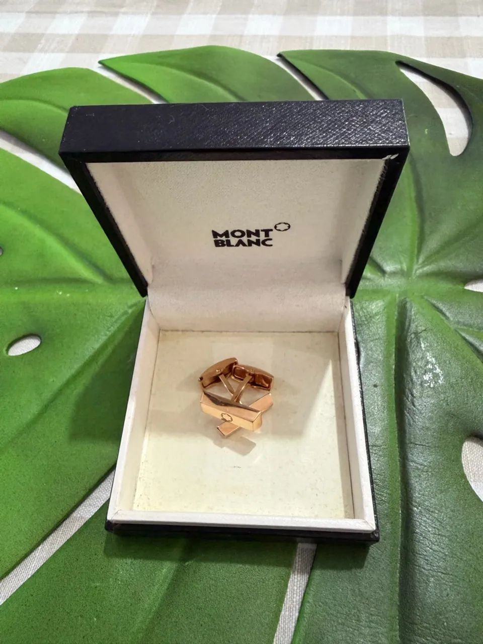 abotoaduras montblanc ouro rosé - Foto 5