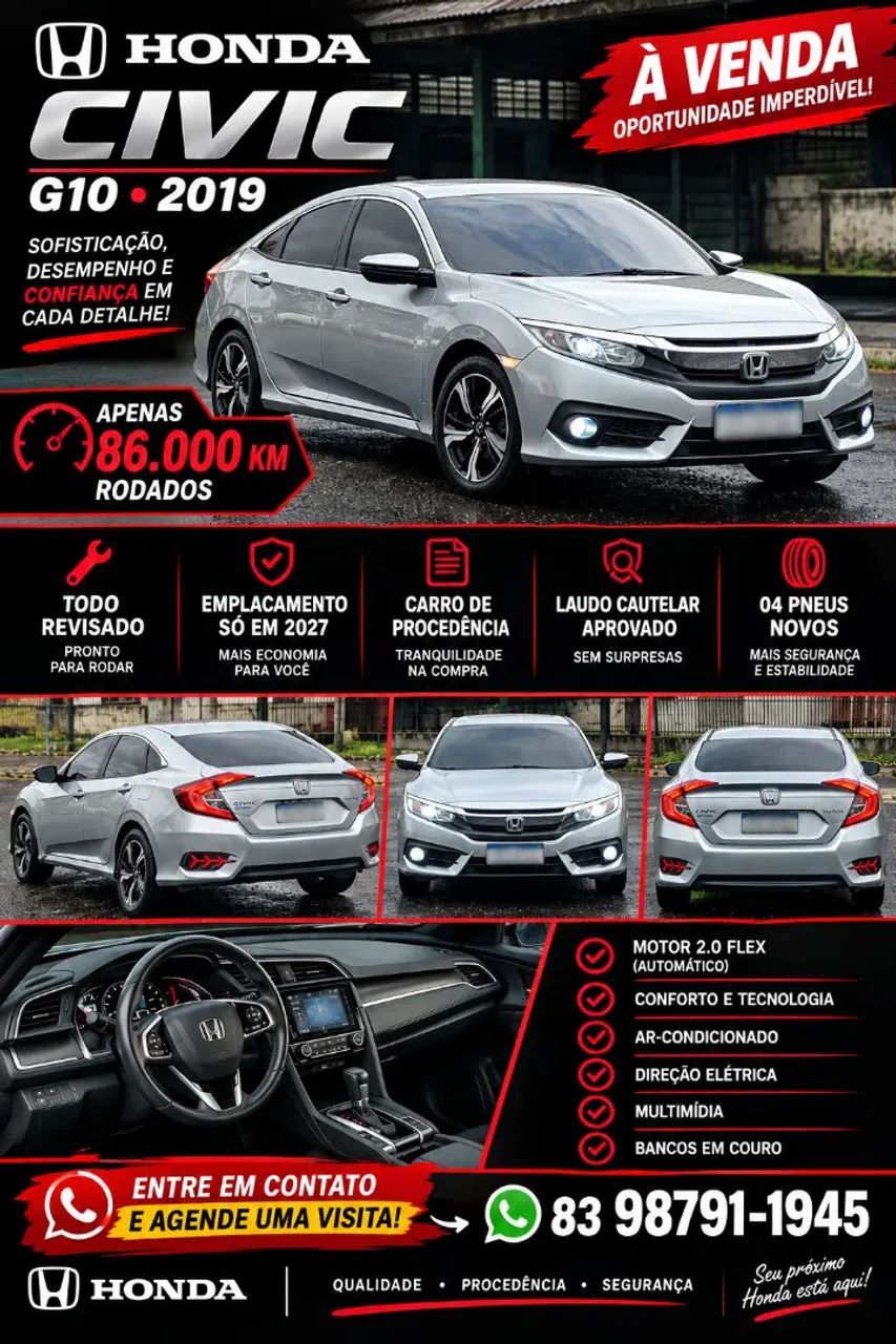 Honda Civic SEDAN EX 2.0 FLEX 16V AUT.4P 2019