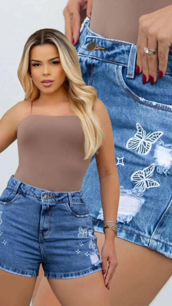 Shorts jeans novos - Foto 3