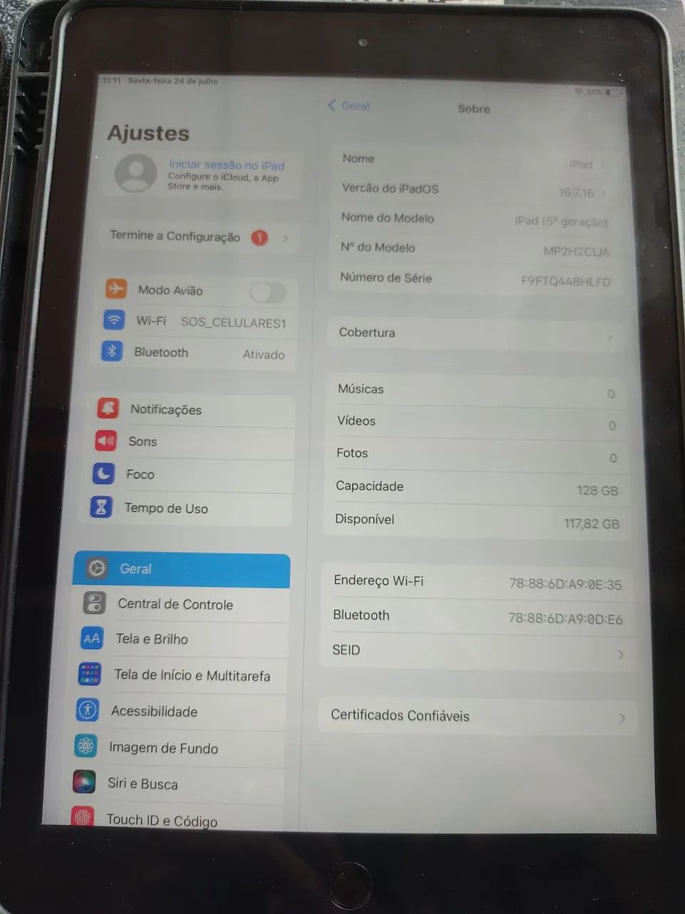 IPAD 5 geração 128GB