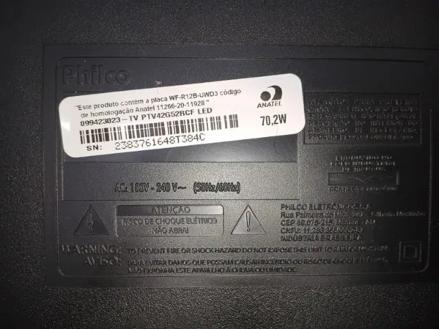 Smart TV PHILCO LED de 42 polegadas Full HD Roku TV ptv42g52rcf (DEFEITO) - Foto 5