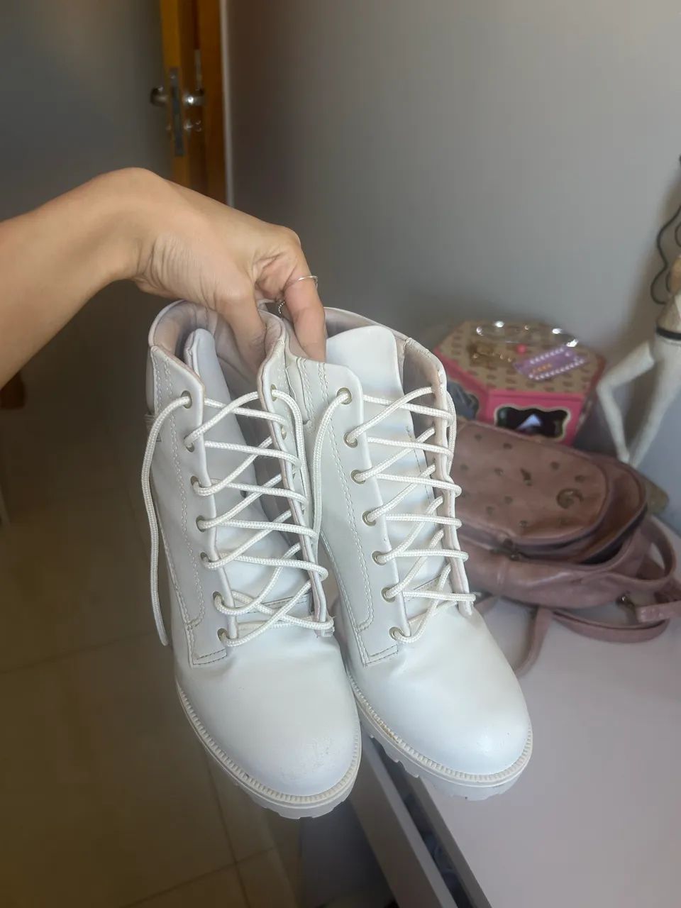 Coturno off white feminino - Foto 3
