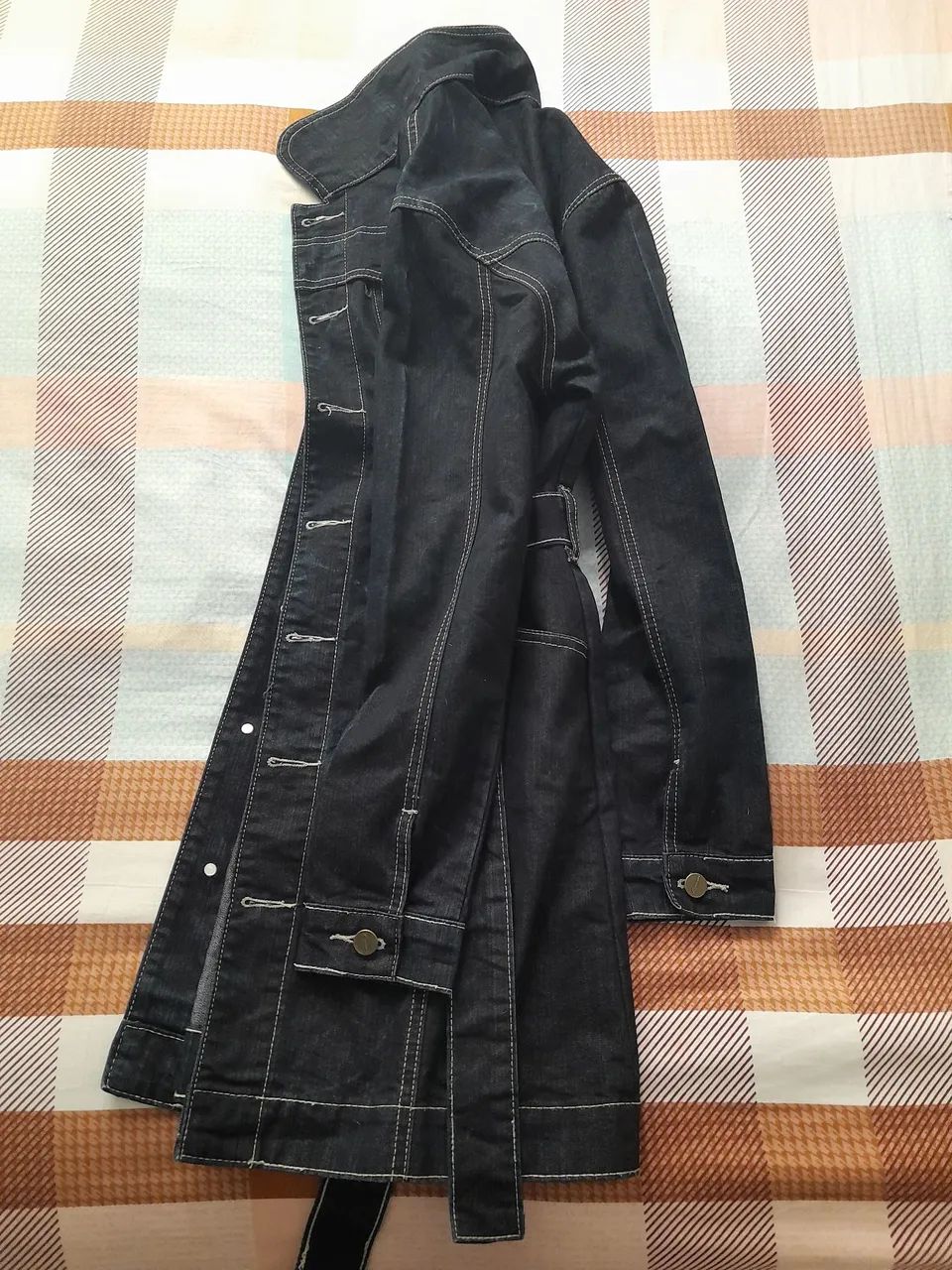 Sobretudo jeans feminino - Foto 4