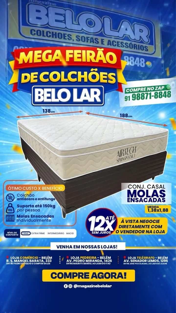 Colchão é aqui na belo lar 