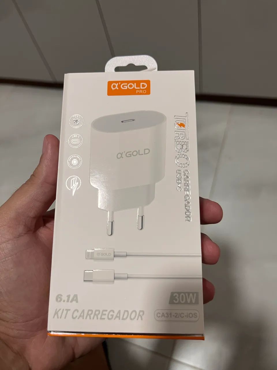 Carregador de iPhone agold original - Foto 3