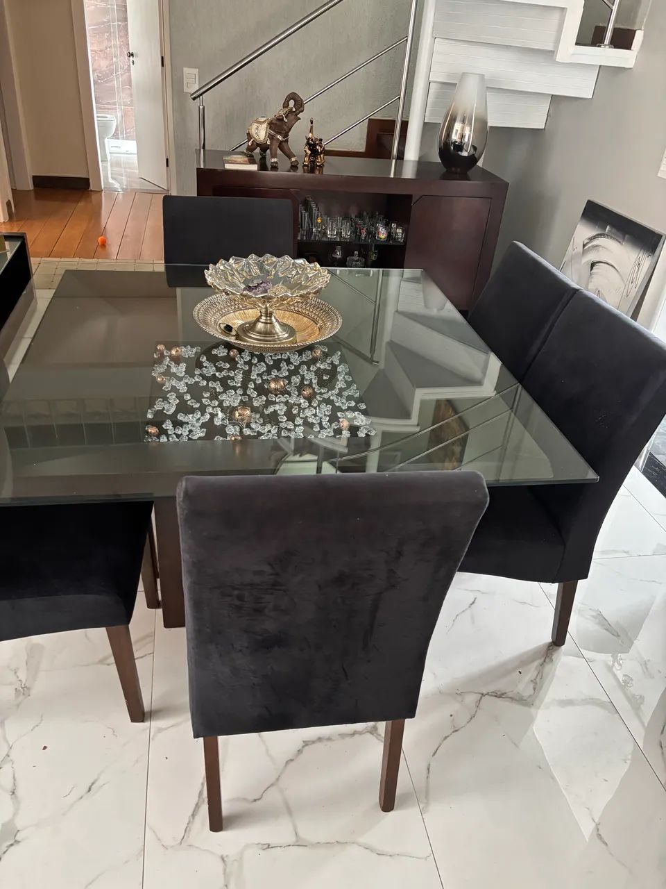 Mesa de jantar com tampo de vidro  - Foto 3