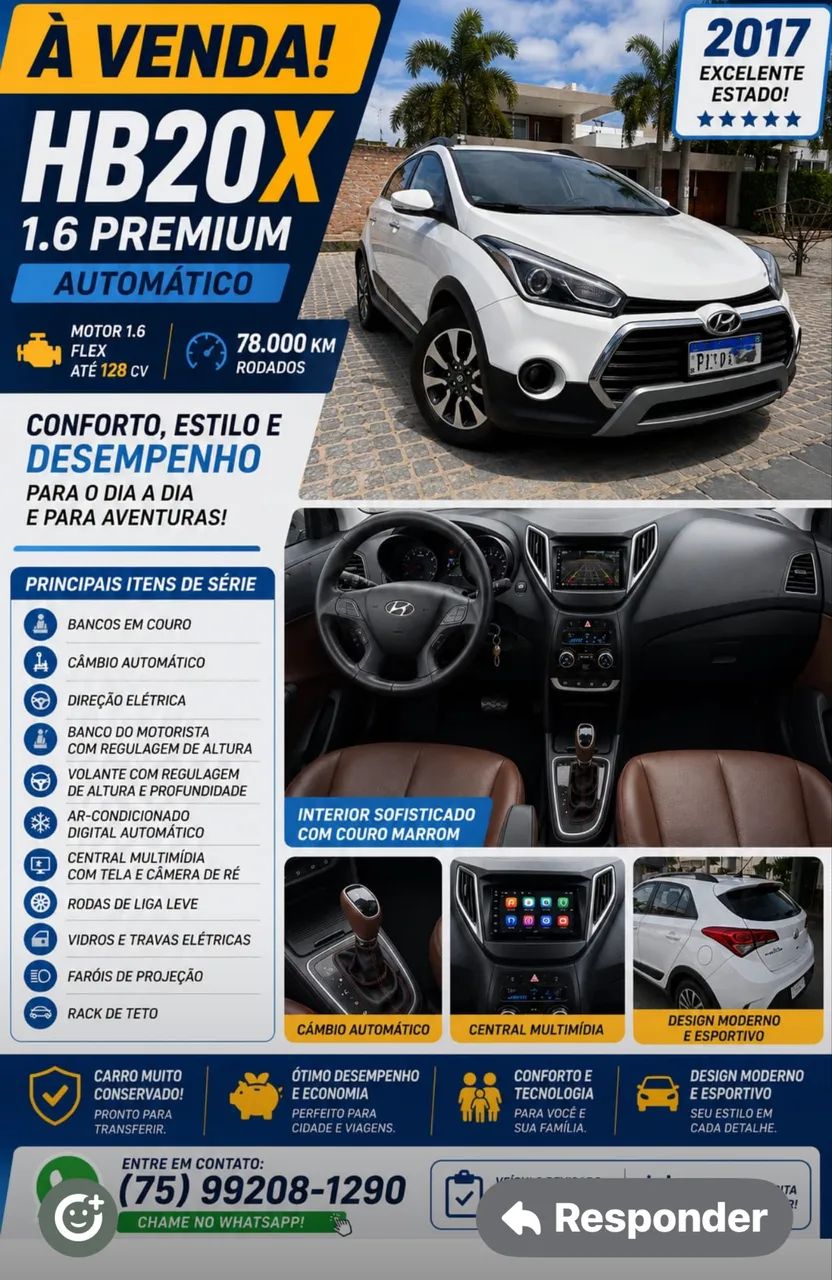 Hyundai Hb20X HB20X Premium 1.6 Flex 16V Aut. 2017