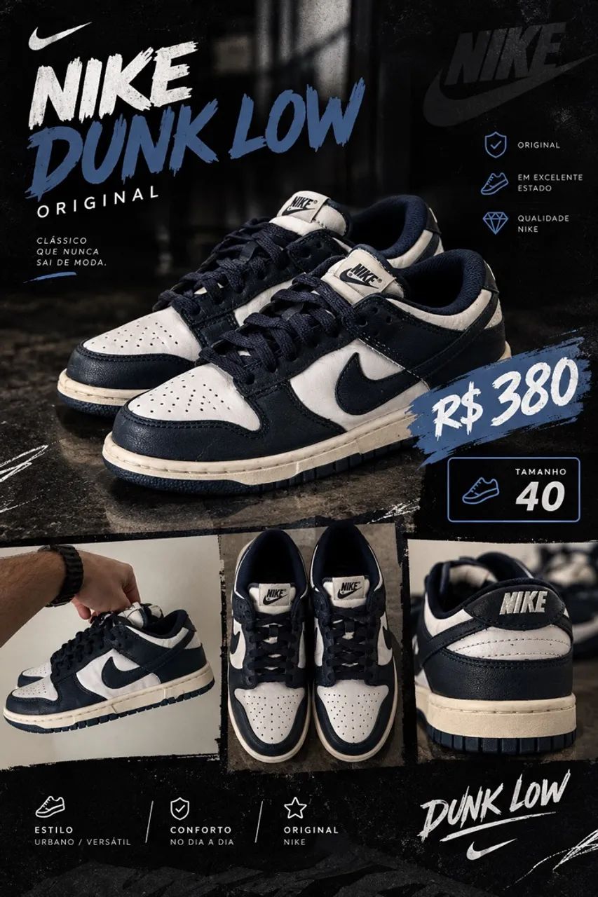 Tênis Nike Dunk Azul marinho 40