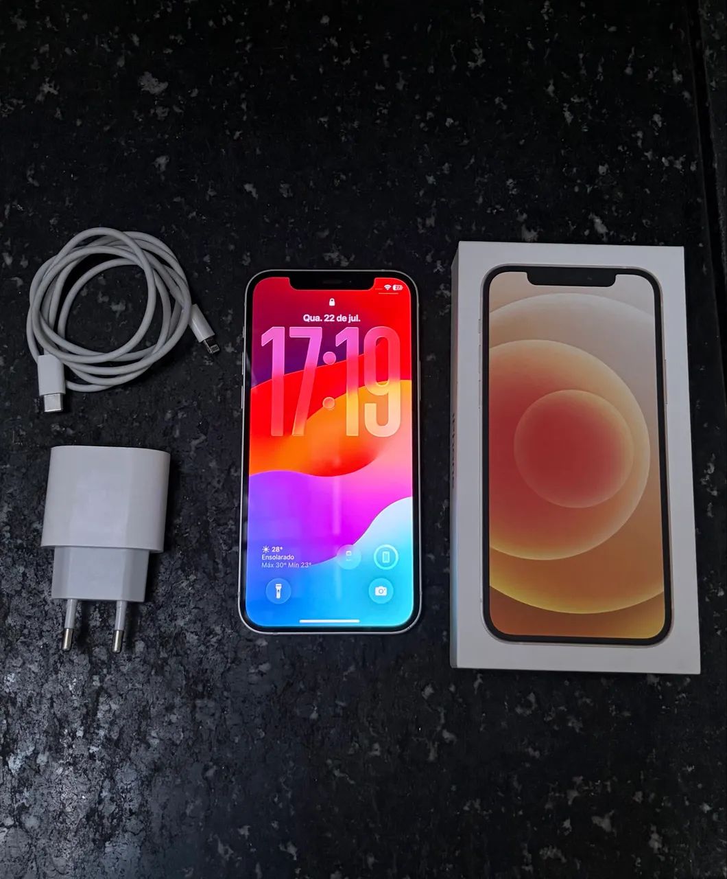 iPhone 12 128GB Branco | Carregador | Face ID OK 