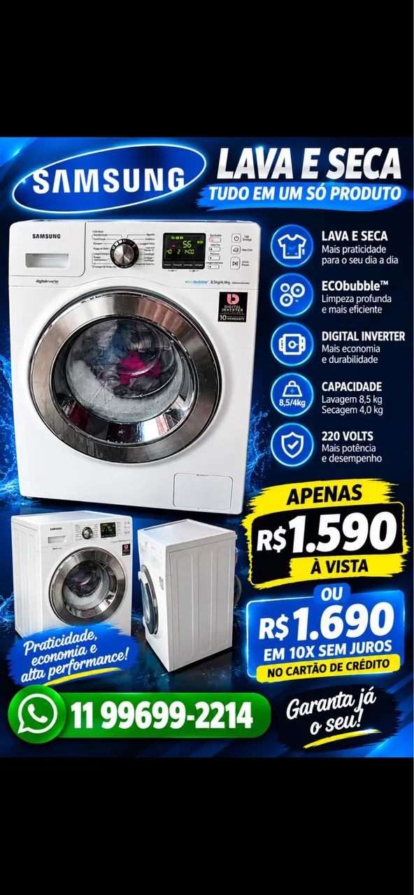 Lava e seca Samsung 