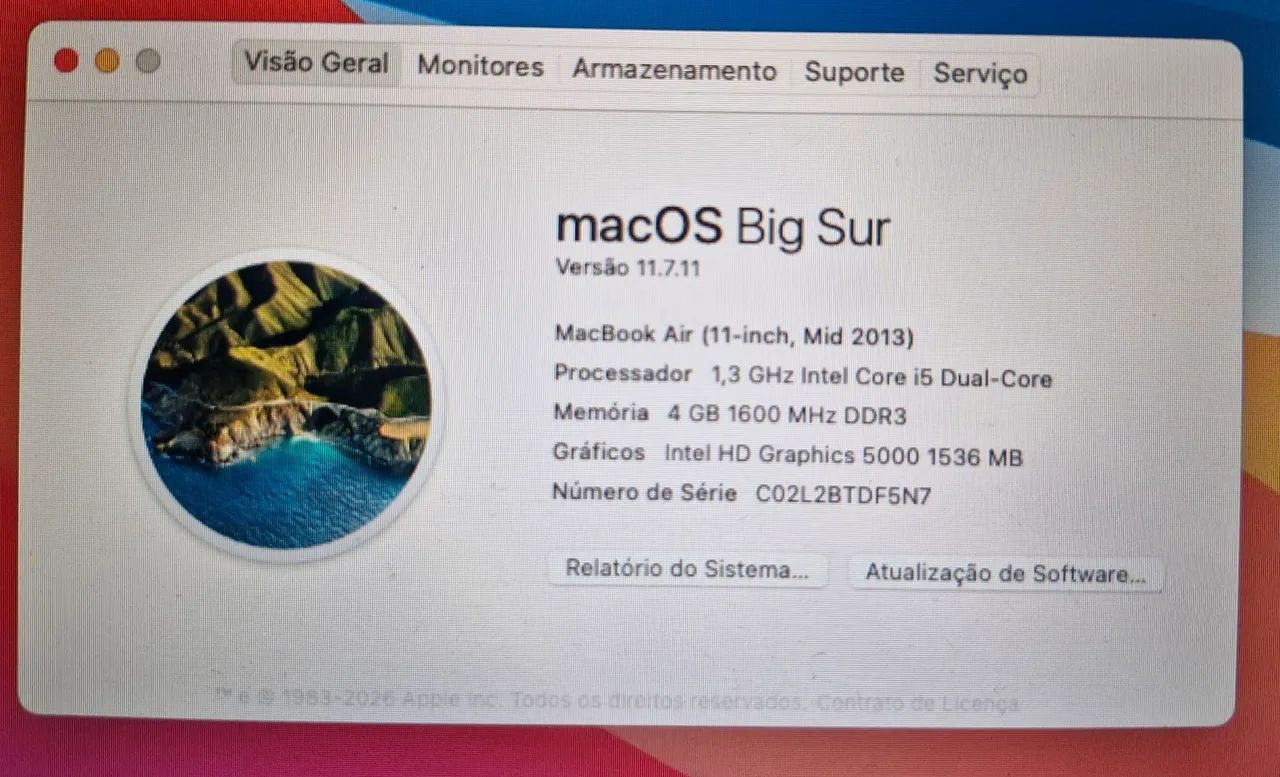 Notebook Macbook air 11" polegadas - bateria perfeita  - Foto 4