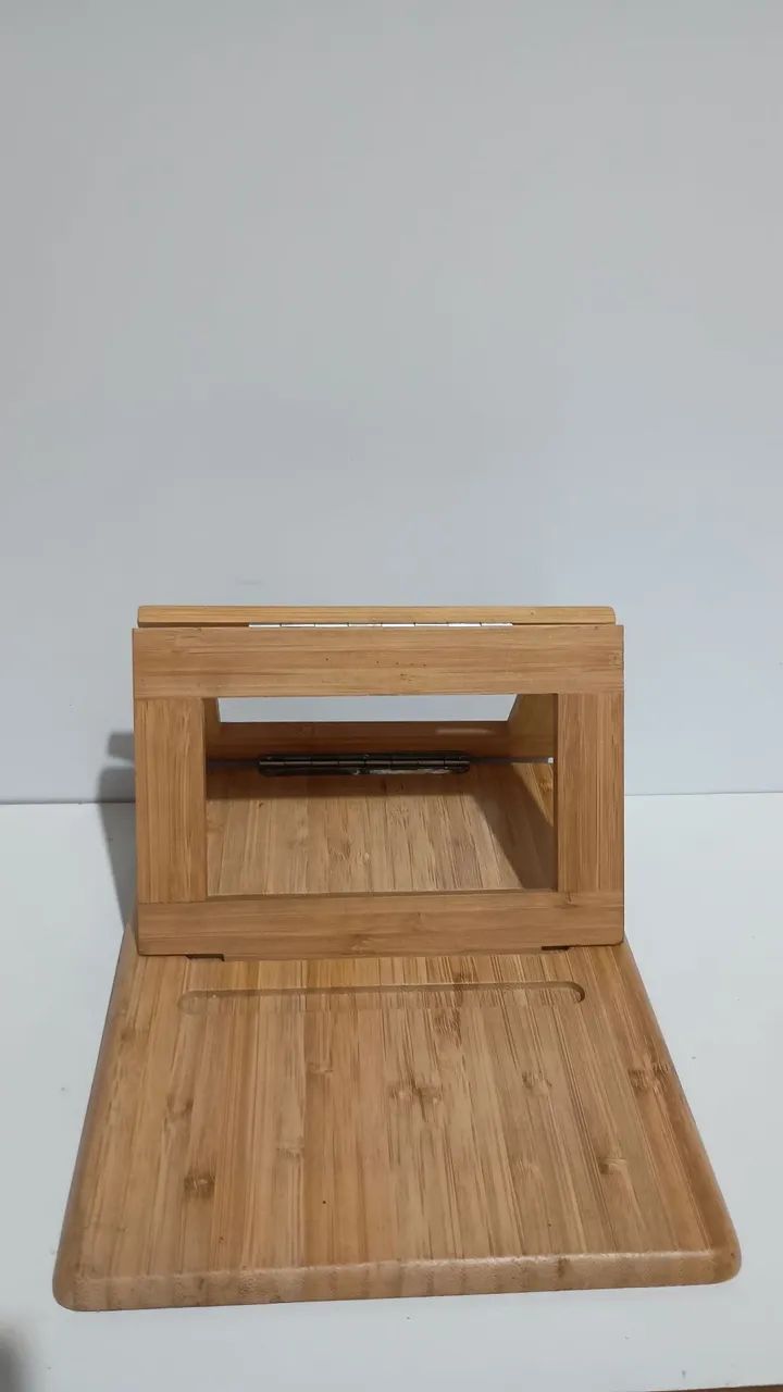 suporte de mesa ajustável em bambu para tablets e celulares - 26x20 - Foto 3