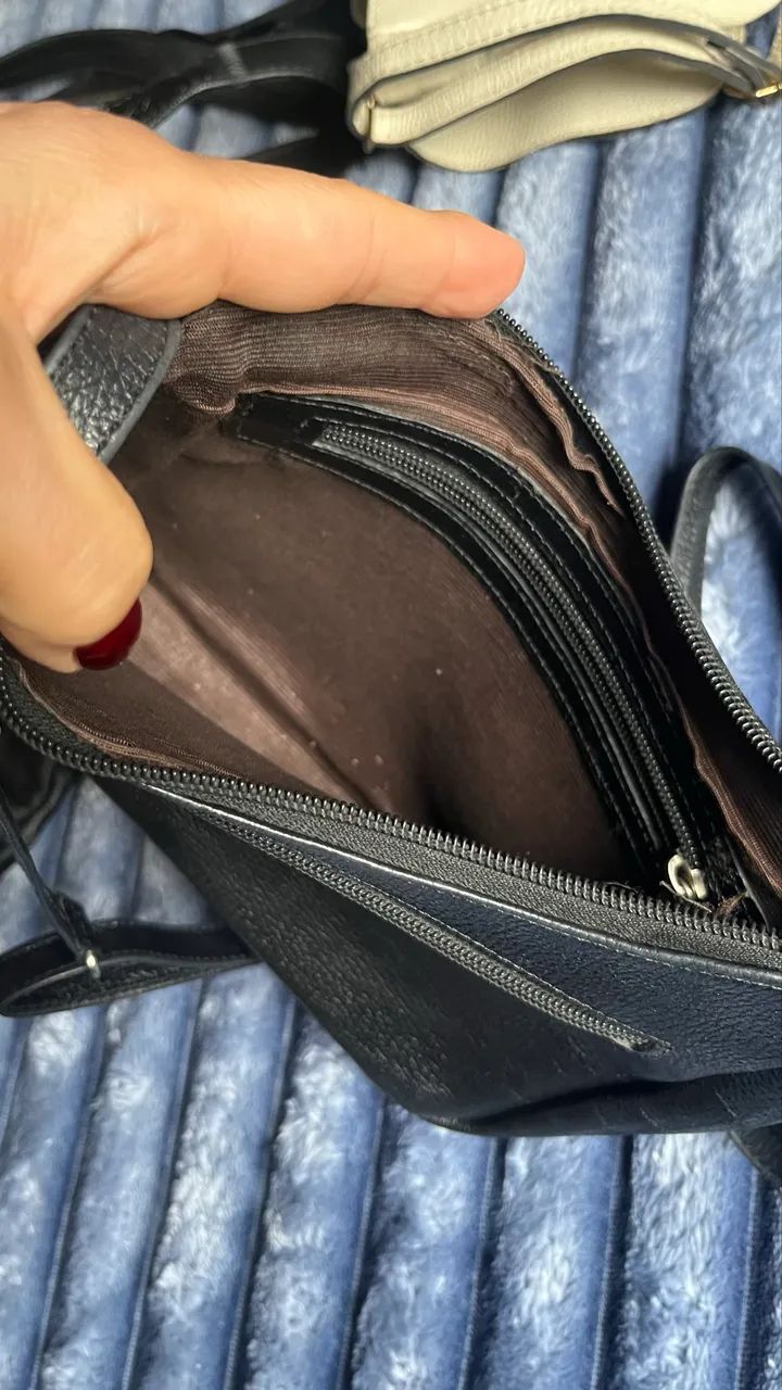 Bolsa couro preta - Foto 2