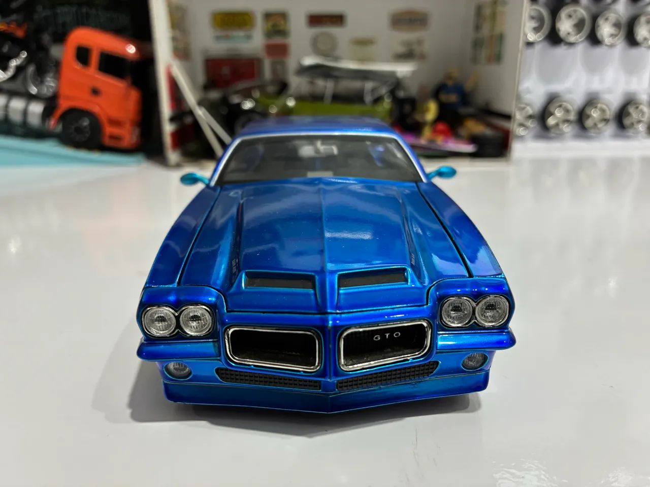 Miniatura Pontiac Gto 71 azul  - Foto 3