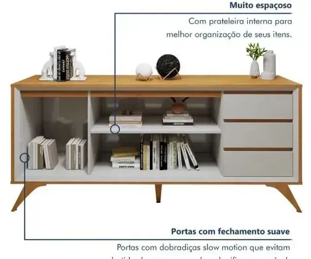 Buffet Vertex 3 Portas 1,80m 100% MDF  Produto Novo!! Pronta Entrega!! - Foto 5