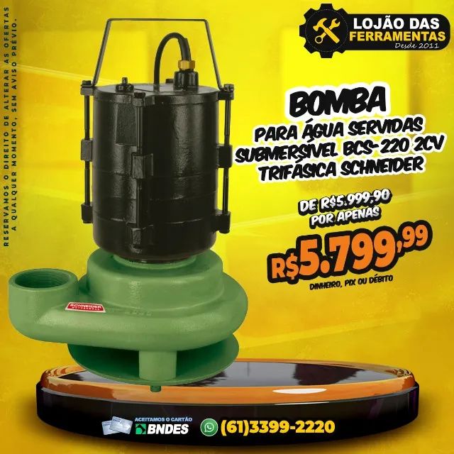 Bomba Submersível BCS-220 2cv Trifásica Schneider