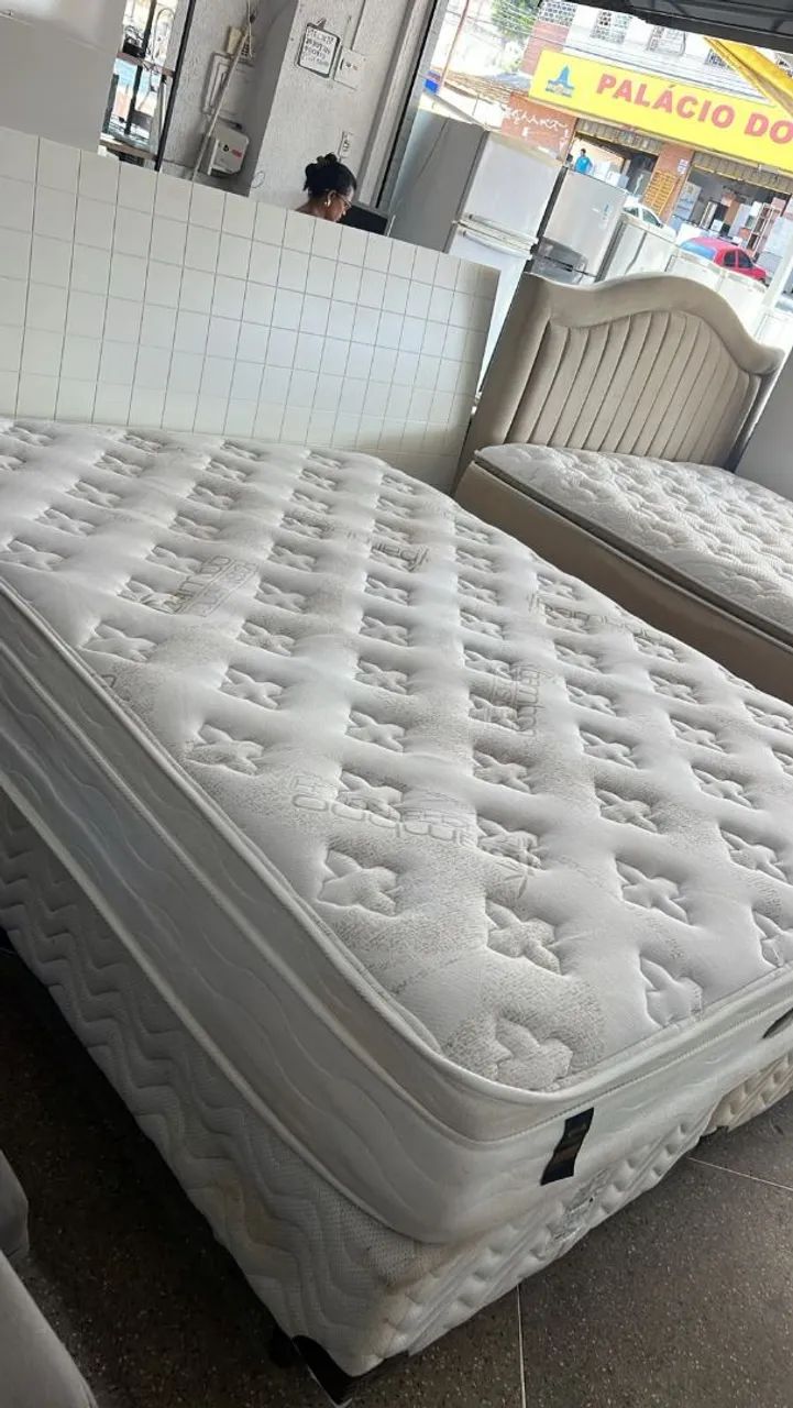 Cama box Queen size colchão simons molas ensacadas  - Foto 5