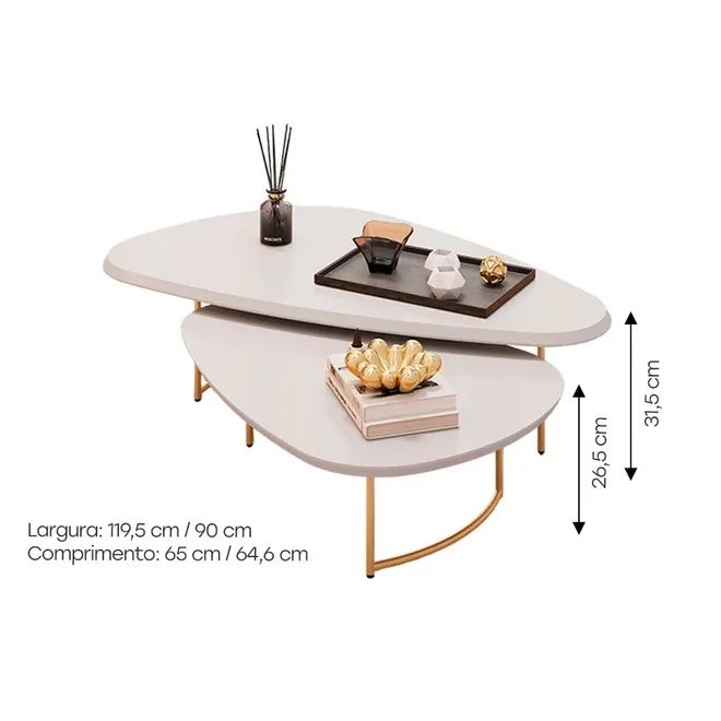 Mesa de centro dupla