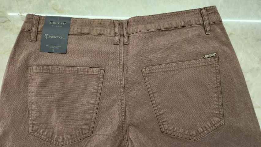Calça Cargo Masculina INDIVIDUAL Original | Sarja Marrom | Tam 44 - Foto 5