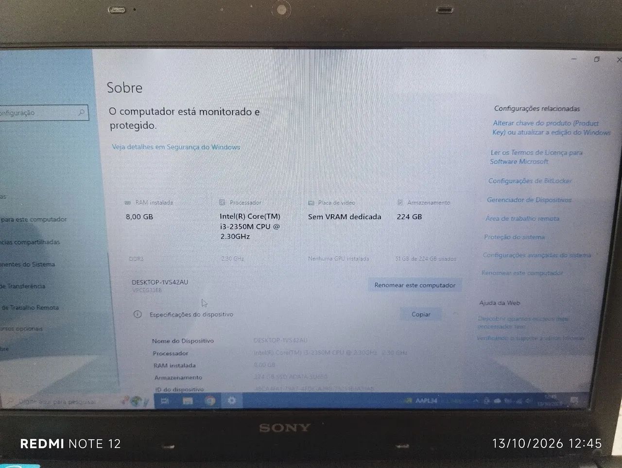 Notebook Sony modelo pcg- 61ax11  - Foto 3