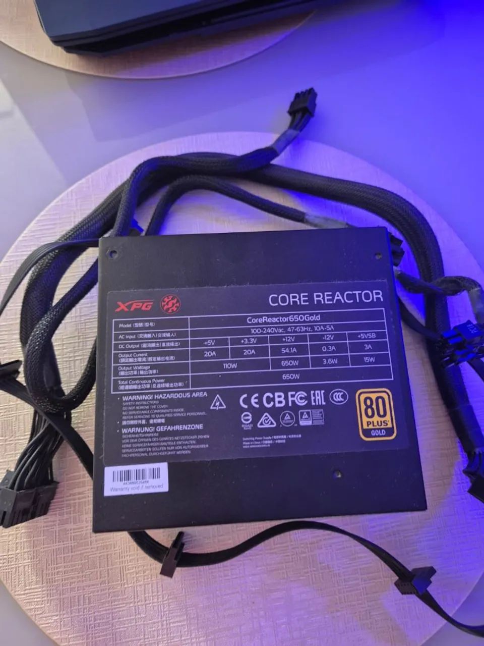 Fonte XPG Core Reactor 650W 80 Plus Gold - Full Modular