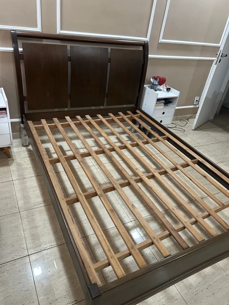 Cama casal Madeira Maciça 