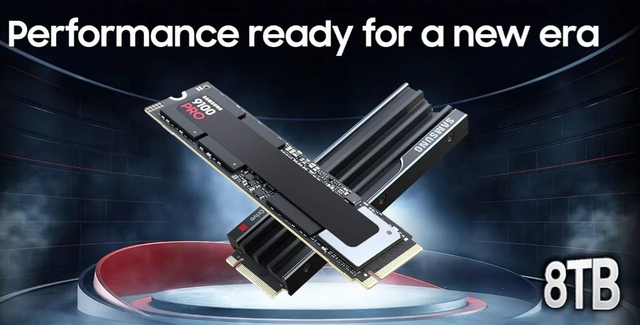 SSD 8TB Samsung 9100 Pro Nvme Gen5 PS5 e PC original novo.