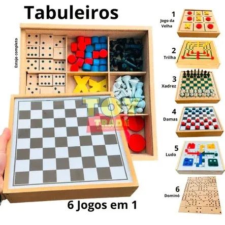 Kit Completo! 6 Jogos de Tabuleiro com Estojo | Presente Imperdível - Foto 4