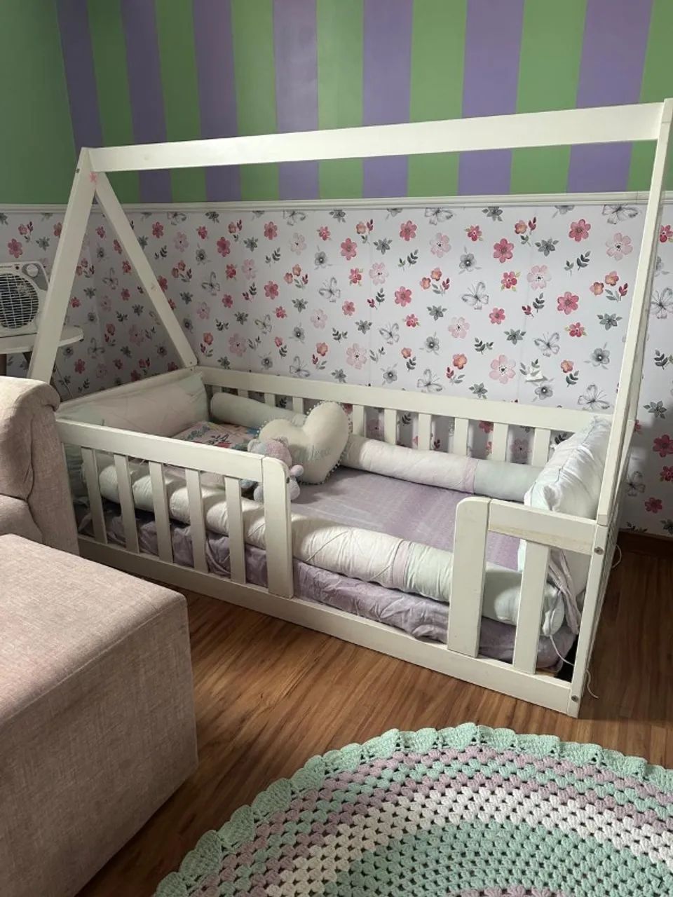 Mini cama + colchão + kit de roupa de cama - Foto 3