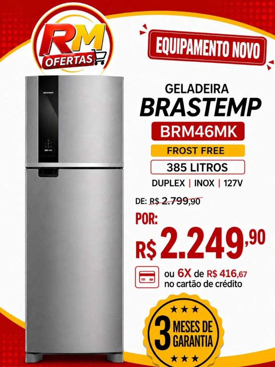 Geladeira Brastemp Nova!  385L