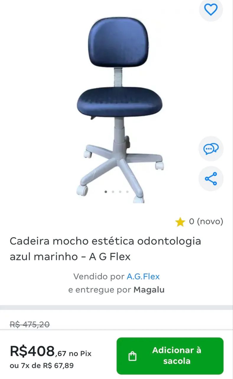 Cadeira mocho odontológica 
